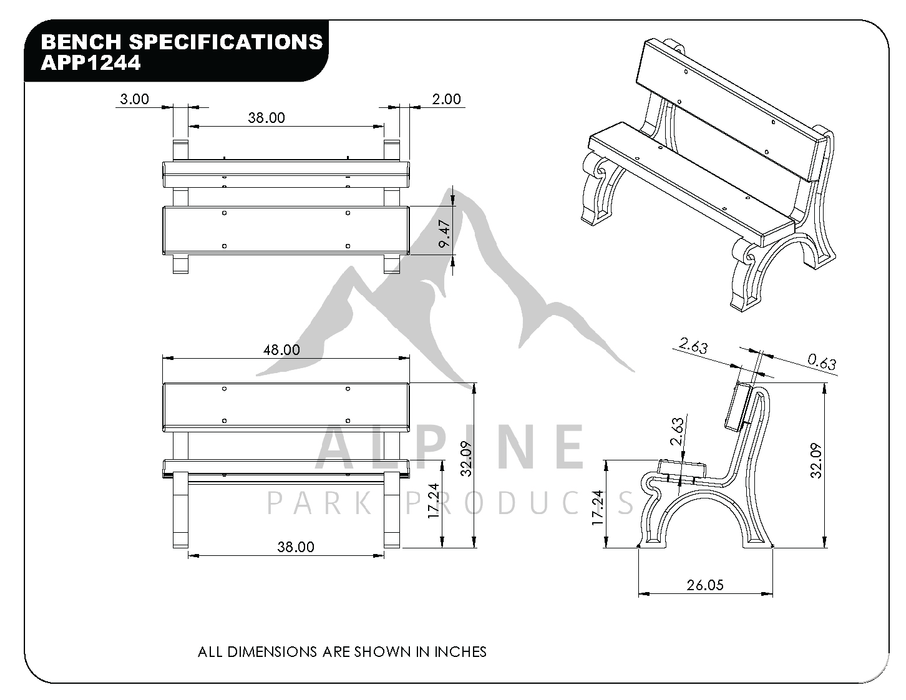 Providence Backless Benches with Recycled Plastic Frame