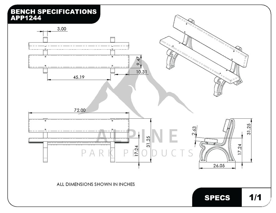 Providence Backless Benches with Recycled Plastic Frame