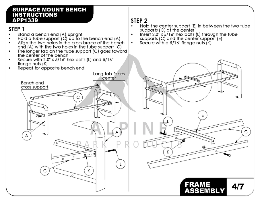 Modern Backless Bench