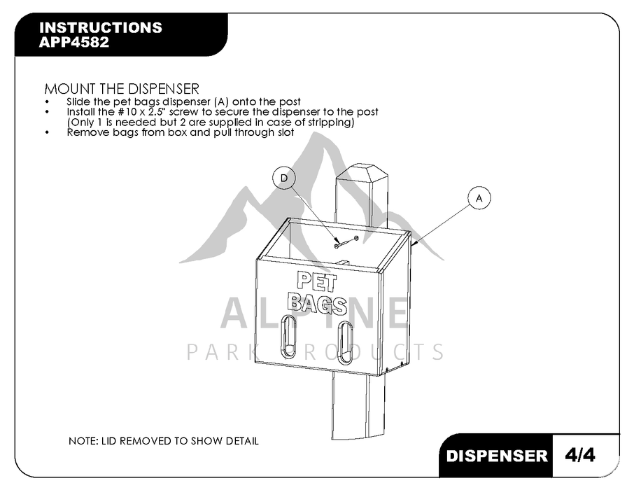 Standard Pet Waste Bag Dispenser