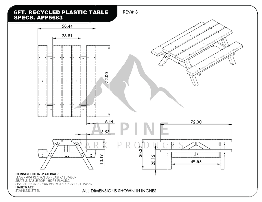 Providence A-Frame Picnic Table