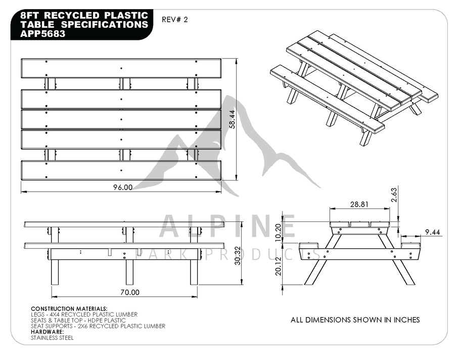 Providence A-Frame Picnic Table