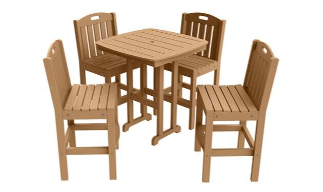 Traditional Bar Height Patio Dining Collection/ (4) Chair/ (1) Table